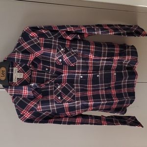NWOT Love Notes flannel like plaid long sleeve shirt